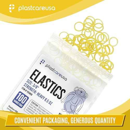 1000 (3/16" Rabbit, Heavy 6.5 Oz) Orthodontic Latex Elastic Rubber Bands for Braces - Multi-Size Dental Elastics Kit, Heavy-Duty Ortho Bands for Gap Closure & Teeth Alignment (10 Bags of 100)