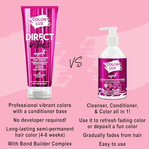 Color Lux Semi-Permanent Hair Color Magenta 8oz - Vibrant, Long-Lasting Dye