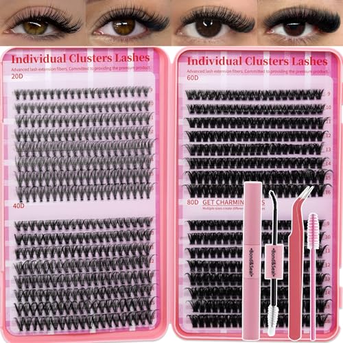 Lash Clusters Kit 640pcs - DIY Eyelash Extensions with Bond & Seal