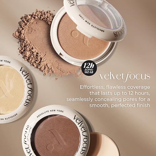 Absolute New York Velvet Focus Powder Foundation - Talc-Free, 12H Wear