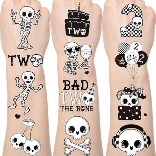 Bad Two the Bone Temporary Tattoo Stickers - 200+ Skull Designs