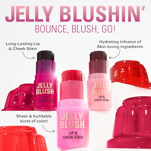 Revolution Jelly Blush Stick Lip & Cheek Stain Strawberry Red