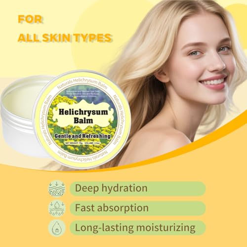 Helichrysum Balm - 2.5oz, Helichrysum Gymnocephalum, Shea Butter, Beeswax, Almond Oil, Ultra-Moisturizing, Skin Healing, Full Body Hydration, Multipurpose Salve