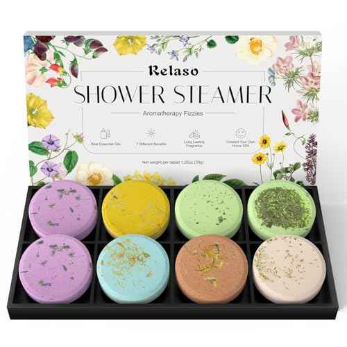 Shower Steamers Aromatherapy 8 Pack, Birthday Christmas Gifts for Women Stocking Stuffers&Luxury Gift Box, Shower Bombs with Natural Essential Oils, Home Spa Stress Relief, Relaxation Self Care