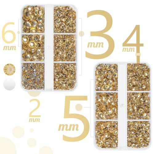 3060PCS Champagne Golden Resin Crystal Rhinestones w B7000 Jewelry Glue for Bedazzling 2mm 3mm 4mm 5mm 6mm Flatback Gems Stones Crystals Diamonds for Nails Face Eyes Makeup Tumblers Bottles DIY Crafts