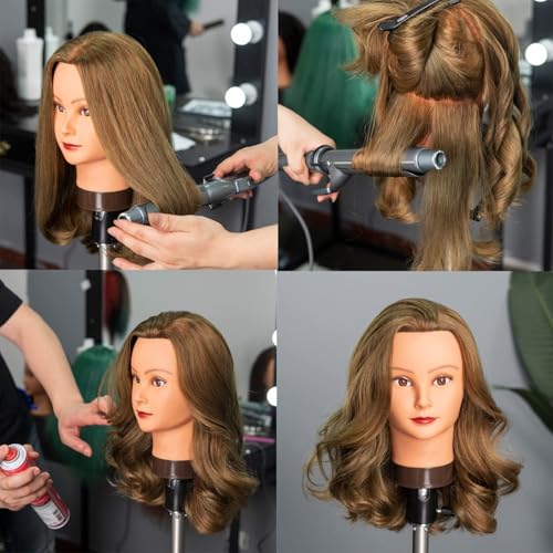 20-22" Mannequin Training Head 100 Human Hair with Clamp Holder |