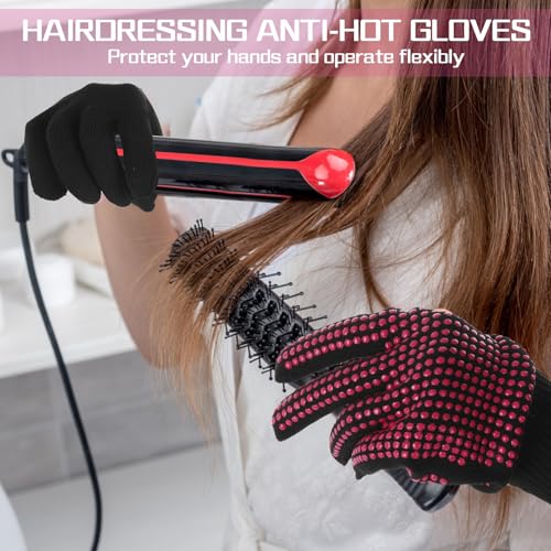Heat Resistant Gloves for Hair Styling, 2 Pack