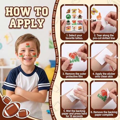 96 PCS Football Temporary Tattoos for Kids - Party Favors