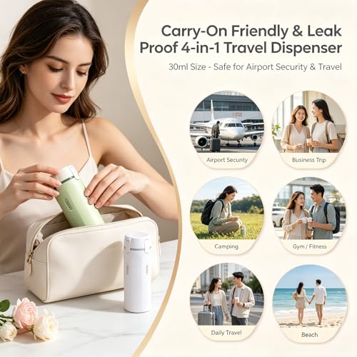 4-in-1 Press Dispenser Travel Bottles 30ML Leak Proof