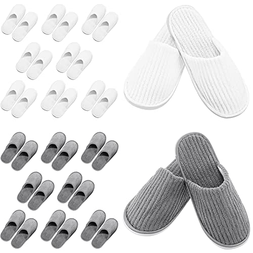 SATINIOR 18 Pairs House Slippers for Guests- Washable Thick Spa Slippers Non Slip Indoor for Hotel Home, Women & Men