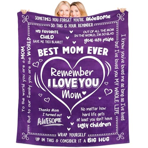 Mothers Day Gifts for Mom,Valentines Birthday Mothers Day Basket for Mom from Daughter Son, Relaxing Spa Gifts Set with Luxury Flannel Purple Blanket,Great Birthday Mother's Day Ideas for Women