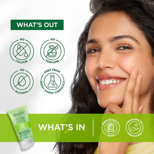 Simple Kind to Skin Refreshing Facial Wash Gel ,150 ml (5 Ounce)