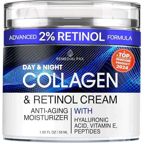 Collagen Face Cream with Retinol & Hyaluronic Acid ? Anti Aging Moisturizer for Women & Men, Firming Day & Night Cream for Wrinkles, Hydrating Facial Lotion for All Skin Types