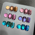 GAOY Glitter Cat Eye Gel Nail Polish Set with Magnet - 6 Colors, 7.3ml