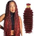 GTaiiReu Burgundy Deep Wave Human Hair Extensions 3 Bundles 32 Inch