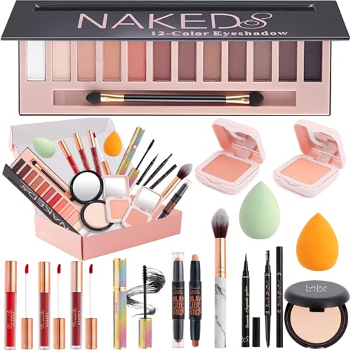 Professional Makeup Kit - 12 Color Eyeshadow Palette & Full Set