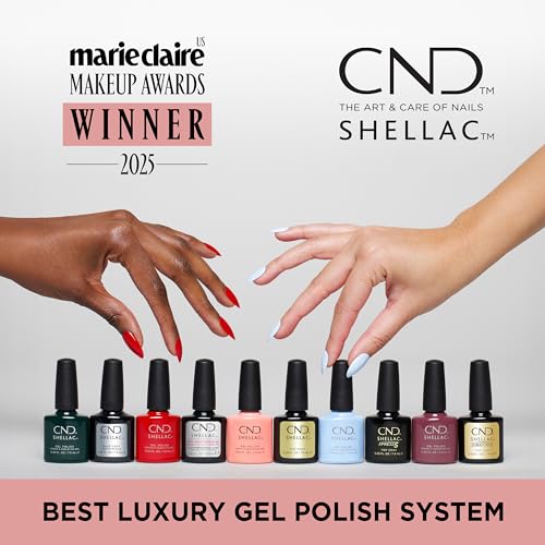 CND Shellac Gel Red Nail Polish, Long-lasting Nail Paint Color with Curve-hugging Brush, 0.25 Fl Oz.