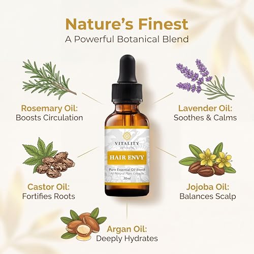 Vitality Hair Envy Natural Hair Growth Serum - 100% Pure Oils