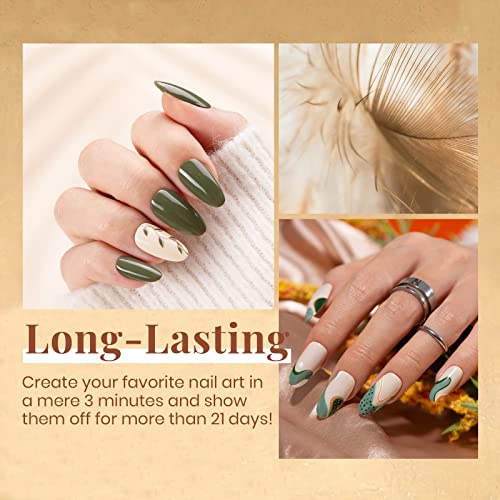 Beetles Fall Gel Nail Polish, 20 Colors Nude Brown Blue Green Gray Yellow Glitter Earth Song Collection Autumn Gel Polish Soak Off with Glossy&Matte Top Base Coat Gel Manicure Kit Gift for Women