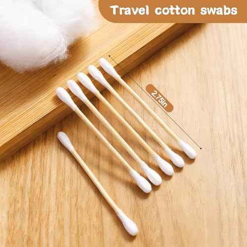 100 PCS (10 Pack of 10) Travel Size Cotton Swabs for Ears,Individually Wrapped Cotton Swabs,Round Tipped Round Ear Swab,Ear Sticks,Travel Ear Cleaning Cotton Buds for Travel Makeup,Hotel