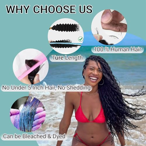 26 Inch Virgin Human Braiding Hair for Boho Braids - 120g Deep Wave Bulk