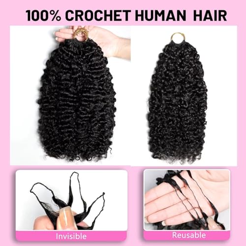 PERISMODA 12 Inch Burmese Curly Human Hair Crochet Bundles 15A 100% Remy