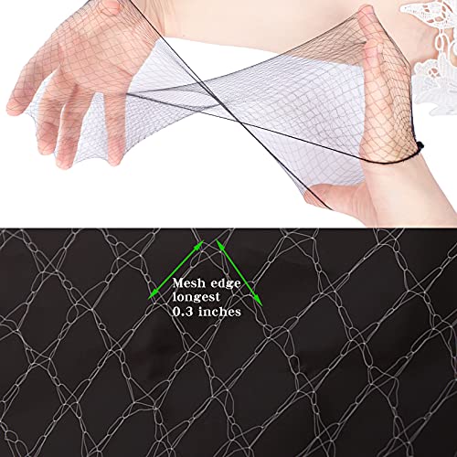 Askuang 100PCS Black Hair Net 20" Invisible Elastic Edge Mesh Hair Nets for Ballet Bun, Women Sleeping, Food Service, Short Wig Package 50cm