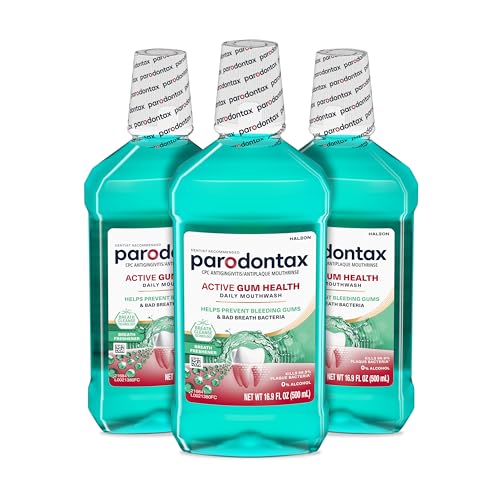 Parodontax Active Gum Health Breath Freshener Mouthwash 3 Pack - Alcohol-Free, 16.9 fl oz