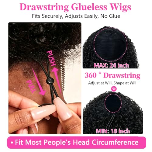 Larhali Burmese Curly Half Wig 20 Inch Human Hair Glueless