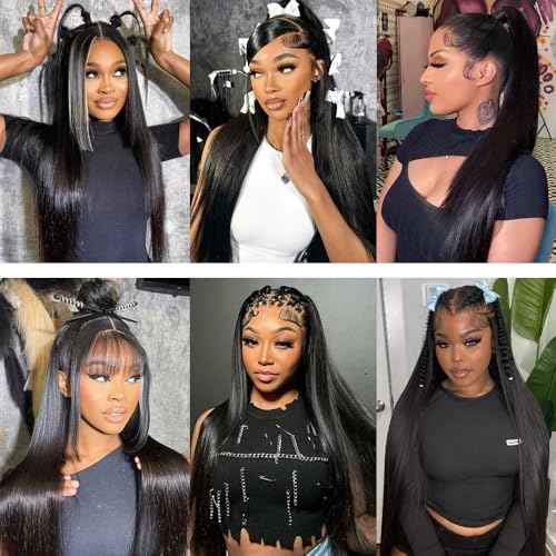 30 Inch 13x6 Lace Front Wigs Human Hair 200 Density Straight HD Lace Front Wigs Pre Plucked Straight Glueless Human Hair 13x6 HD Frontal Human Hair Wig for Women
