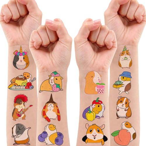 96 Guinea Pig & Hamster Temporary Tattoos - 8 Sheets