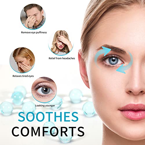 Cooling Eye Mask with Gel Bead, Reusable Cold Compress Ice Pack Sleeping Eye Cooling Pads for After Eyelid Surgery, Puffiness, Puffy Eyes, Headache, Migraine Relief(Blue) (Pack of 2)