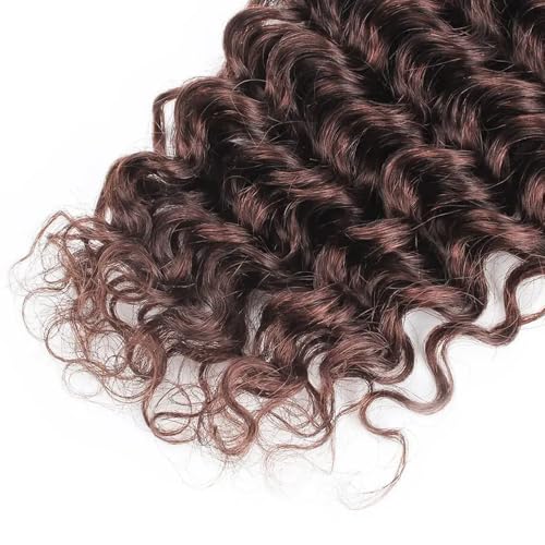 WuvuSnm Brown #4 Curly Human Hair Bundles 20-24 inch Wet & Wavy, 150g, Variation: Brown-#4JC
