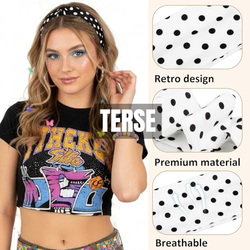TERSE Polka Dot Headbands for Women - 6 Pack Y2K Style