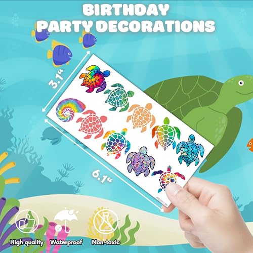 Sea Turtle Temporary Tattoos - 10 Sheets 105 PCS Party