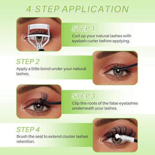 Lash Clusters Kit 540pcs D Curl 10-22mm Wispy Eyelashes