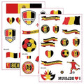 Belgium Temporary Tattoos - Belgian Flag & Lion Face Stickers