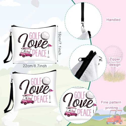 18 Pieces Golf Gift for Women Golfers Cosmetic Bags 9 Styles Makeup Bag Bulk Zipper Pouch Travel Toiletry Bags Purses Organizer Case for Ladies Girls Golfers Lover Player Accessories