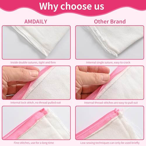 AMDAILY 50Pcs Canvas Makeup Bags Bulk, 7.87 x 5.7Inch Cotton Sublimation Blank DIY Heat Transfer Cosmetic Bag w/Colorful Zipper for Bridesmaid Makeup Bag Travel Toiletry Pouch Storage, Easter Craft