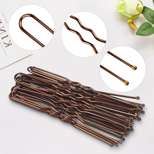 Hair Net and U-Shaped Pin Set - 30 Nets, 30 Pins, 5 Bands
