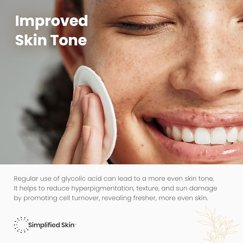Glycolic Acid Toner for Face - 8% Facial Toning Solution - Hydrating, Anti-Aging, Exfoliates Skin with AHA, Aloe Vera, & Rosemary Extract for Women & Men - 8 Fl Oz