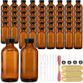 TBWIND 54-Pack 4oz Amber Glass Boston Bottles with Airtight Caps