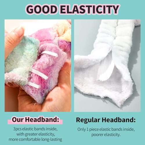 Tie-Dyed Colorful Spa Headbands & Hair Ties Set for Women & Girls - 6pcs