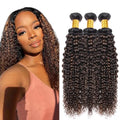 P1B30 Brazilian Curly Human Hair Bundles 3pc Set