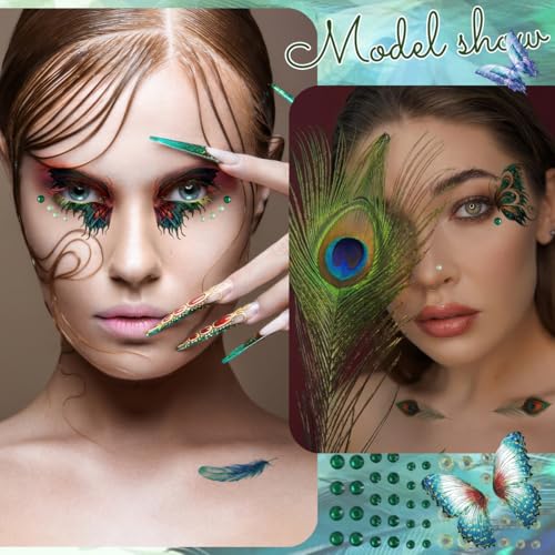 22 Sheets Glitter Butterfly Temporary Tattoos for Women