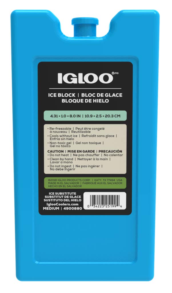 Igloo Ice Blocks, Reusable Ice Packs for Coolers, Long Lasting Cold Freezer Packs, Cold Packs for Coolers, Lunch Bags, Lunch Boxes, Camping, Fishing, Road Trips