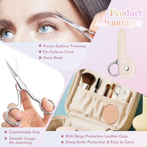 3.8 Inch Stainless Steel Eyebrow Scissors for Men & Women