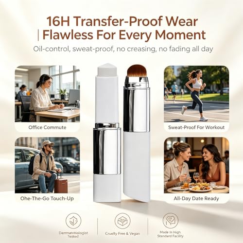 Color-Changing Foundation Stick with Brush - Dewy Finish