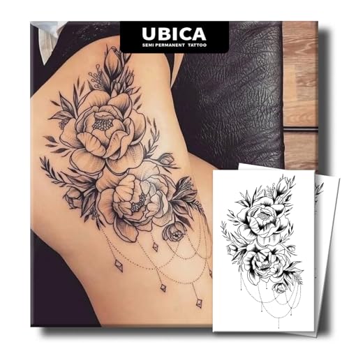 Semi Permanent Tattoo Sheets - 7-15 Day Waterproof Flower Design
