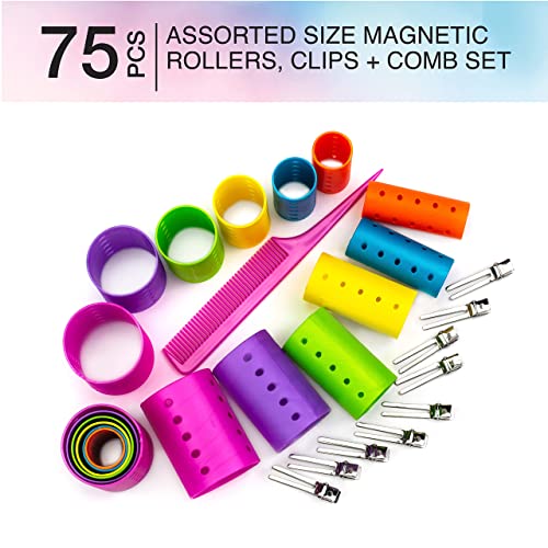 Conair 54-Piece Magnetic Hair Rollers Set with Clips & Comb